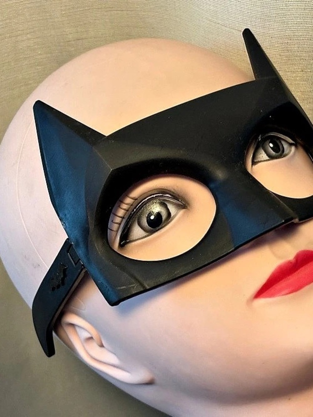Kids size black plastic Batman half-mask glasses DC Comics Black Bat Mask